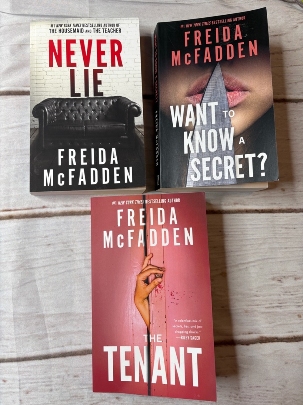 Never Lie, The Tenant, Want To Know A Secret?  Freida McFadden Novel Bundle